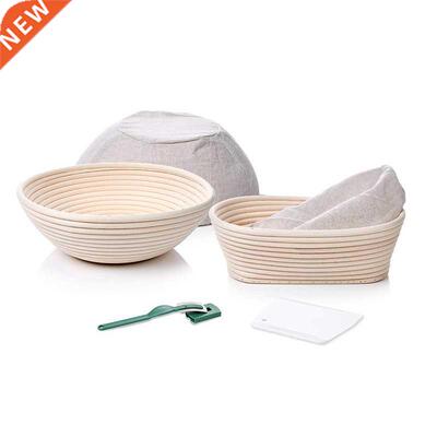 6-Piece Preserved Bread Basket 22.86cm Round + 25.40X15.24cm