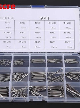 150Pcs Split-Cotter Fastening Pins 15 Kinds M1-M3 Stainless