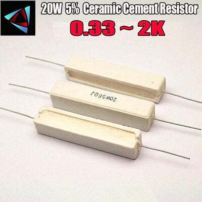 20W 5% Ceramic Cet Resistor 0.33 0.5 1 2 2.2 3 4.7 5.1 6.8 8