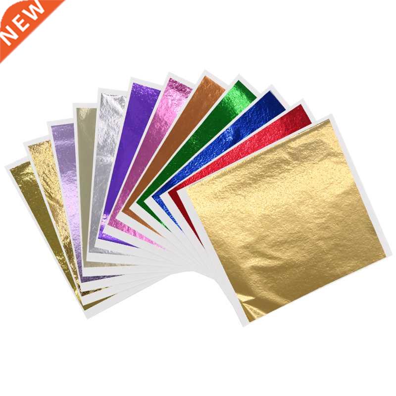 100pcs Colorful Gold Leaf Sheets Gold F Paper in Arts and Cr