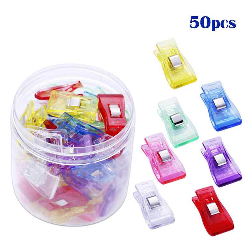 50PCS Clear Storage Clips Sewing Crt Quilt inding Plastic