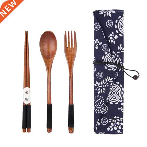 Portable Wood Tableware Wooden Cutlery Sets Travel Dinnerwar