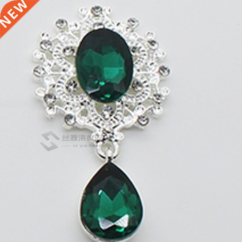 10pcs /lot 45*24MM Metal Alloy Snap Rhinestone Flatback Butt