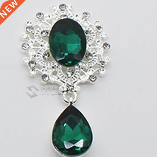 10pcs /lot 45*24MM Metal Alloy Snap Rhinestone Flatback Butt