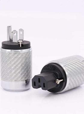 Carbon Fber US Mans Power Plug EC Plug Rhodum Plated Con