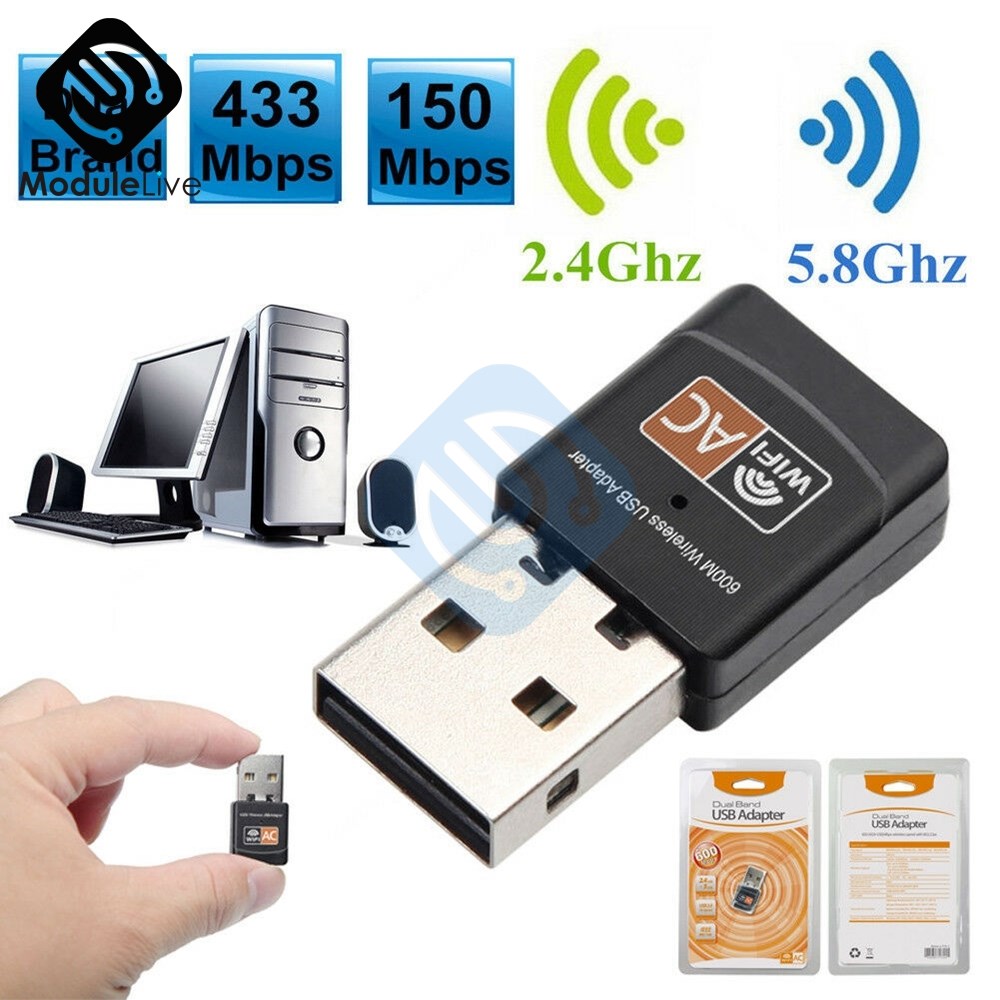 600M USB Wireless Adapter Network Card Dual Band USB WiFi Ad