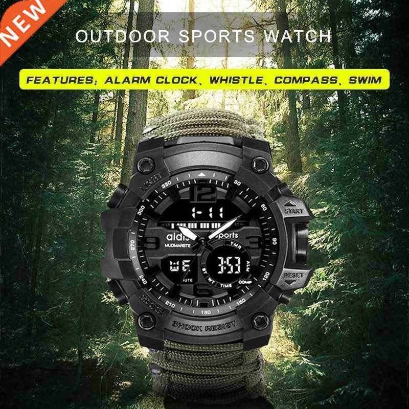 Sports Men's watch 50m Compass Multifunction Military Wr
