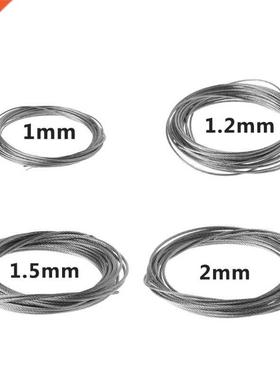 New 5m 304 Stainless Steel Wire Rope Soft Fishing Lifting Ca