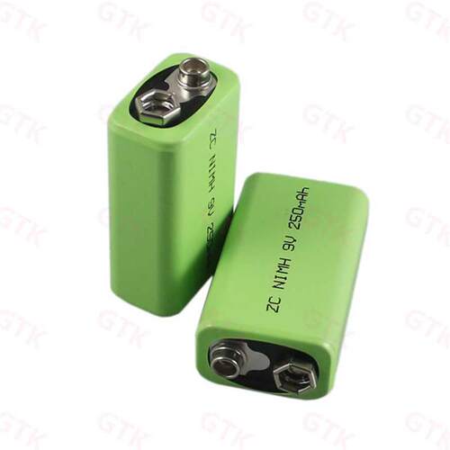 10pcs 9V 250mah NIMH battery not li ion or lifepo4 for wire