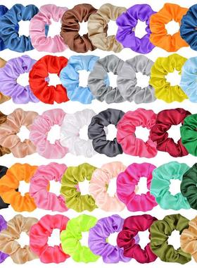 3.9 inch Women Silk Scrunchie Elastic Handmade Multicolor H