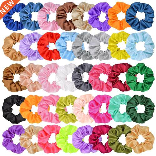 3.9 inch Women Silk Scrunchie Elastic Handmade Multicolor H