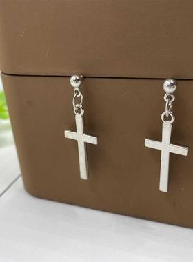 Fashion Cross Pendant Cartilage Drop Dangle Earrings Punk J