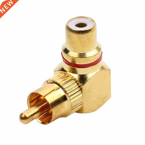 1PCS High Quality Red Black 90 Degree Brass RCA Right Angle