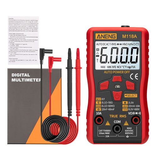 M118A Digital Multimeter Auto Range True RMS NCV Tester AC D