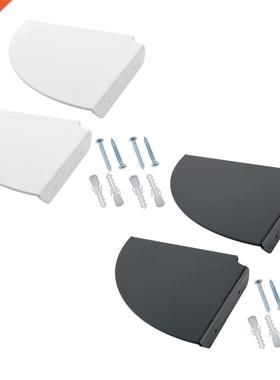 2 Pieces Black/Orange Wall Mounted Corner Shelf for Bathroom