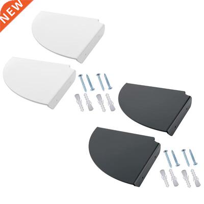 2 Pieces Black/Orange Wall Mounted Corner Shelf for Bathroom