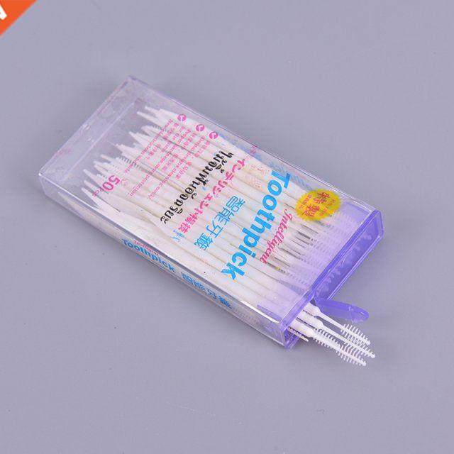 100Pcs/2Packs Tooth Stick Dental Floss Rods Brush Stick Dent