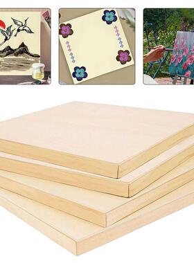 4PCS Picture Frame Wooden Canvas Painting Board Unfinished C