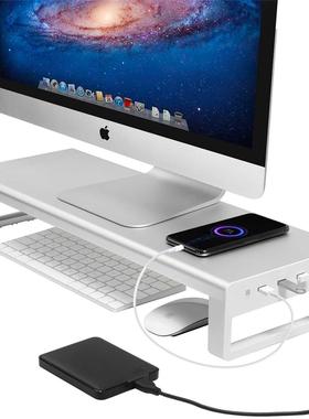 Aluminum Monitor Stand Metal Riser with USB 3.0 Support Tra
