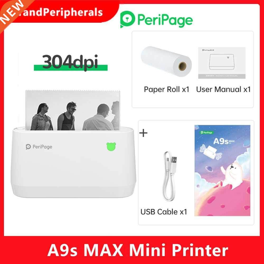 PeriPage A9s MAX Mini Portable Photo Printer 304dpi BT Wirel