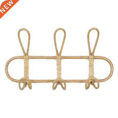 Rattan Wall Hooks Kids Garments Organizer Rack Clothes Hat H