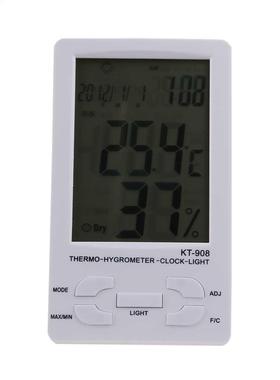 White Indoor/ LCD Thermometer Hygrometer Temperature Humidit