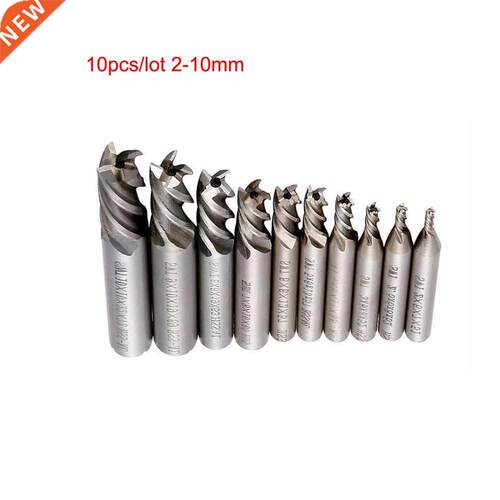 10pcs/lot Carbide End Mill HSS 4 Flutes 2mm-10mm Diameter Mi