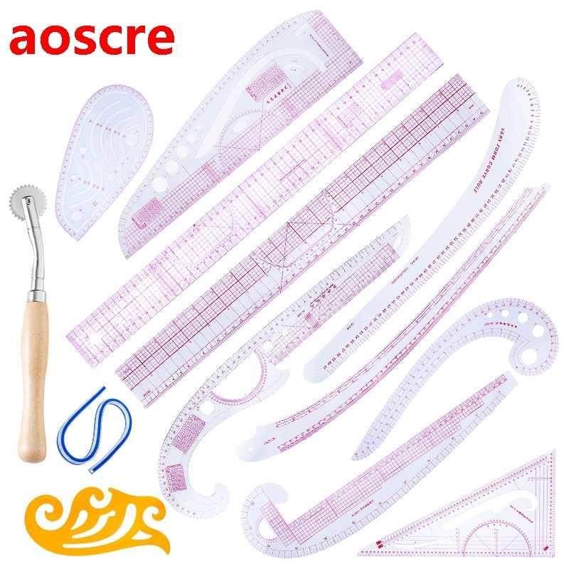 13pcs Sewing Ruler Line French Curve Ruler Cutting Mat Set