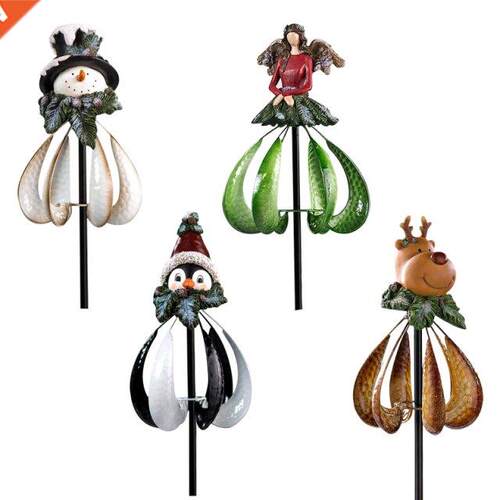 Christmas Garden Wind Spinners Decorative Metal Delicate Cut