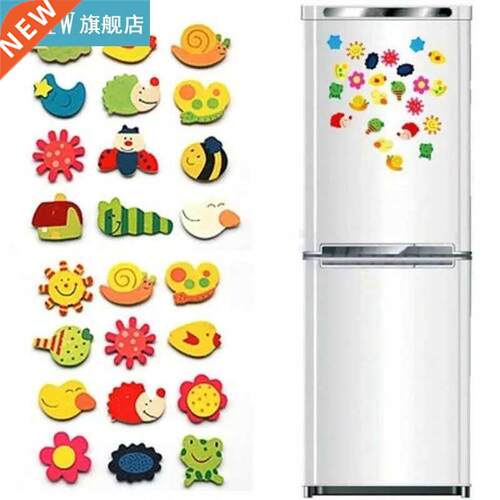 12Pcs Wooden Cartoon Fridge agnet Fridge Stickers Anial Ca