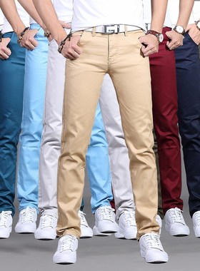 2019 Spring autumn New Casual Pants Men Cotton Slim Fit Chin