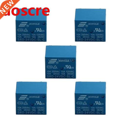 5Pcs 5 Pins SRD-24VDC-SL-C SRD-24VDC-SL-C PCB 24V DC Coil Po