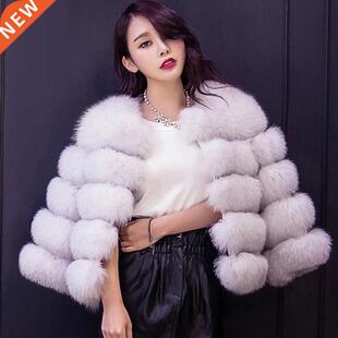 HJQJLJLS 2021 Winter New Fashion Women Faux Fur Coat Female