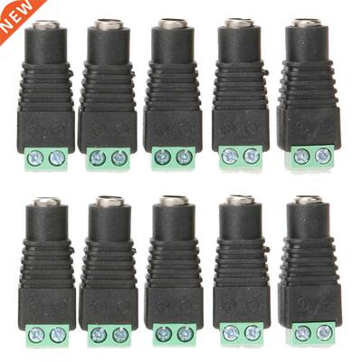 10Pcs 12V 5.5*2.1mm LED DC Power Green Female Plug Monitor P