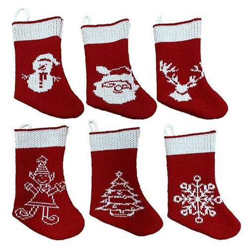6 Pcs Christmas Stockings Sock, Xmas Fireplace Socks Candy G