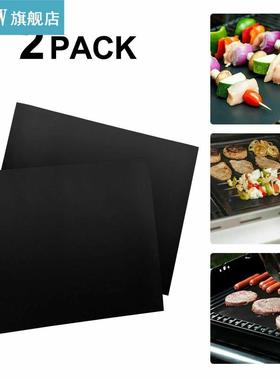 2Pcs BBQ Grill Mat/Sheet Resistant Reusable Non-Stick Barbec