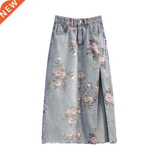 spring step women& 9;s skirt one denim and Large 2022 size
