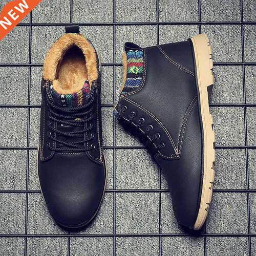 YEINSHAARS Men Boots Winter Shoes Men Waterproof Snow Boots