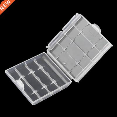 Witte Plastic Batterij Storage Box Case Cover Houder Transpa