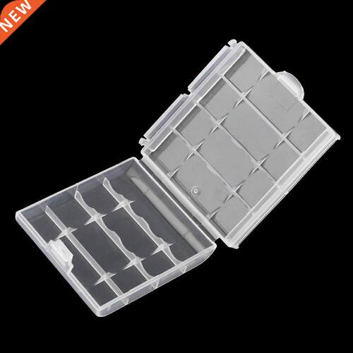 Witte Plastic Batterij Storage Box Case Cover Houder Transpa