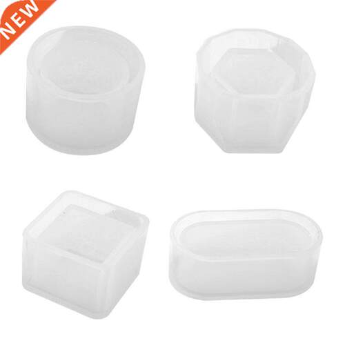 4 Pcs/set UV Resin DIY Handmade Flowerpot Silicone Mold Stor