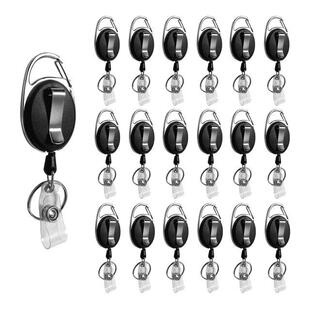 20 Pcs Retractable Badge Holders With Carabiner Reel Clip, B