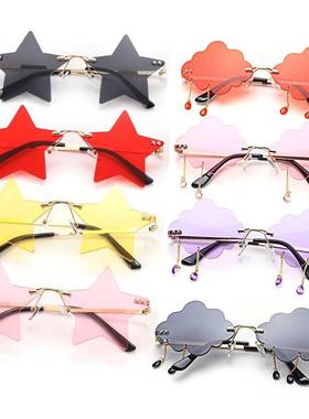 Funny Clouds Star Shaped Eyeglasses ndy Tassel Sunglasses Re
