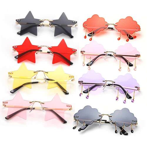 Funny Clouds Star Shaped Eyeglasses ndy Tassel Sunglasses Re