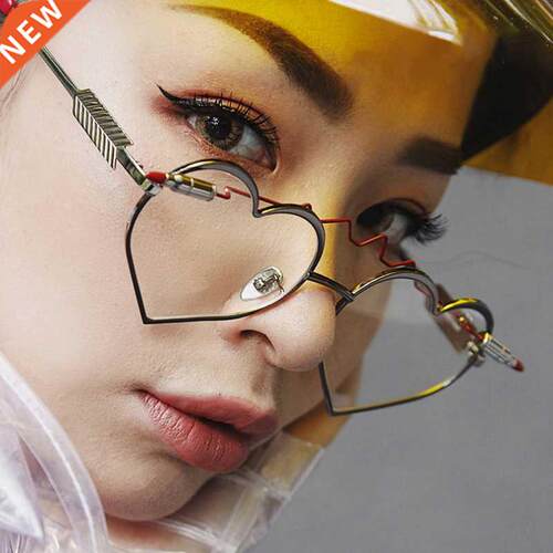 47894 Red Bullet Heart Shape Sunglasses Women Gothic Cute Sh