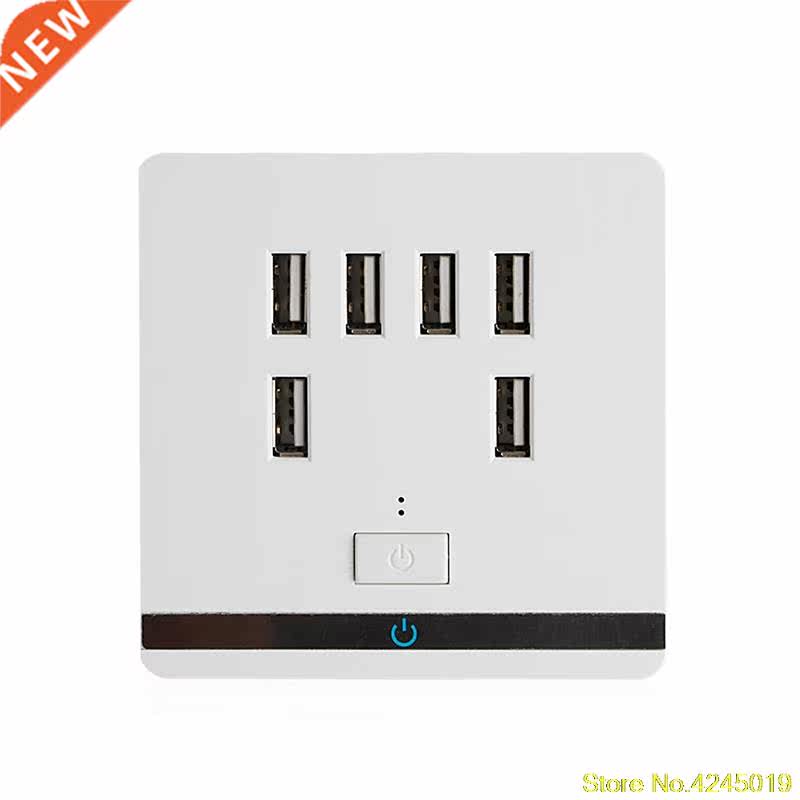 3.4A 6 Port USB Wall Charger Outlet Power Receptacle Socket