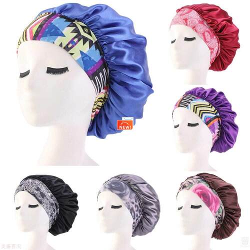 Buy 2get 1free Women Satin sleeping cap hair care cap