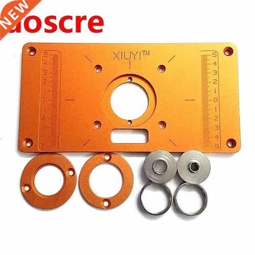 Aluminum Router Table Insert Plate W/ Bushing Ring Screw Tri