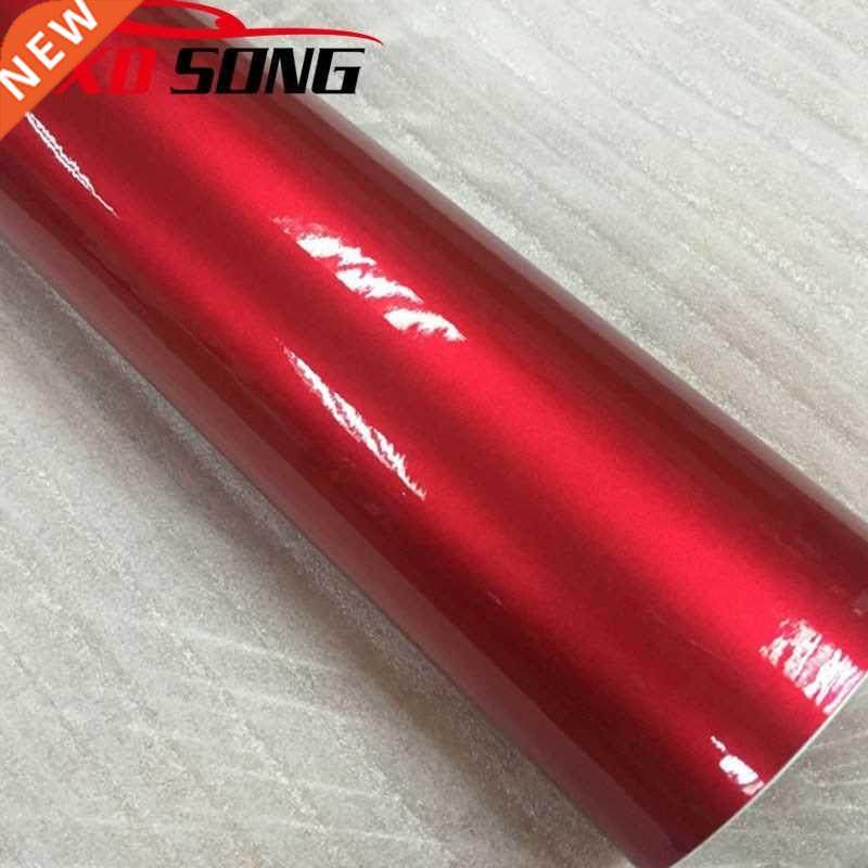 50cm*1m Premium Red Metallic Glossy Glitter Wrap Sticker