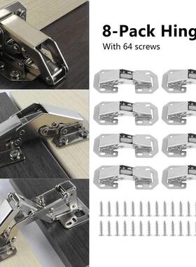 8Pcs Cabinet Hinge 90 Degree Concealed 8 Holes Cupbod Hing